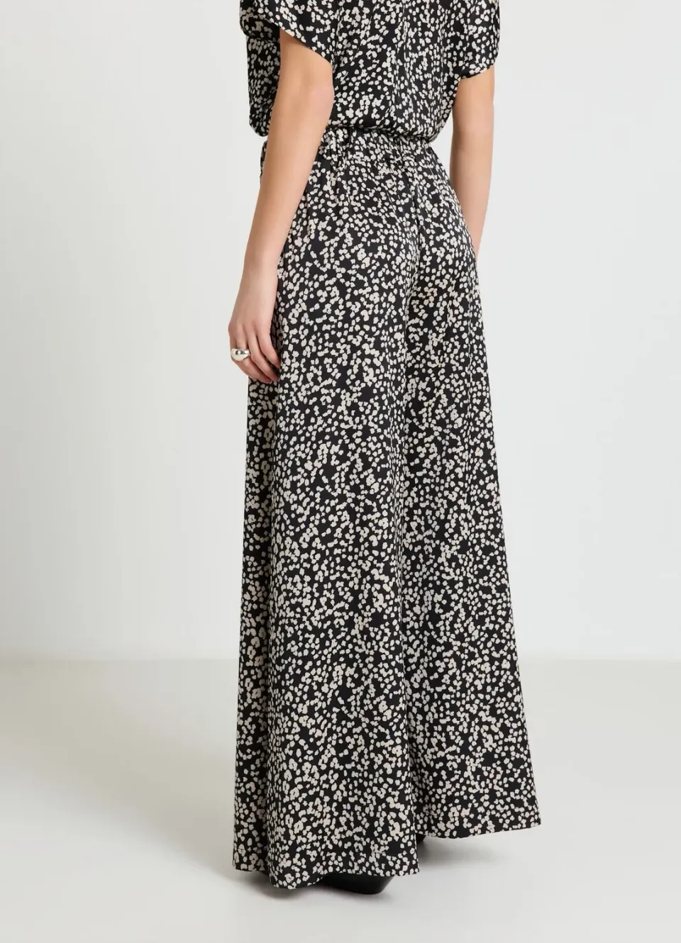 Calliope Jupe-culotte satinée imprimée femme taille haute