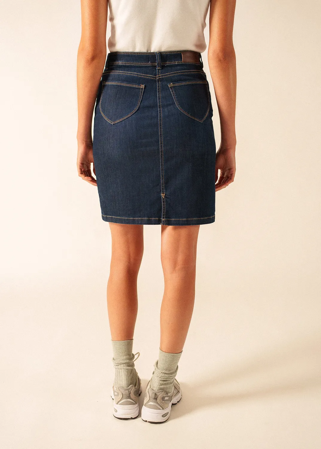 Saint James Elfy jupe jean coupe droite stretch T36-T52