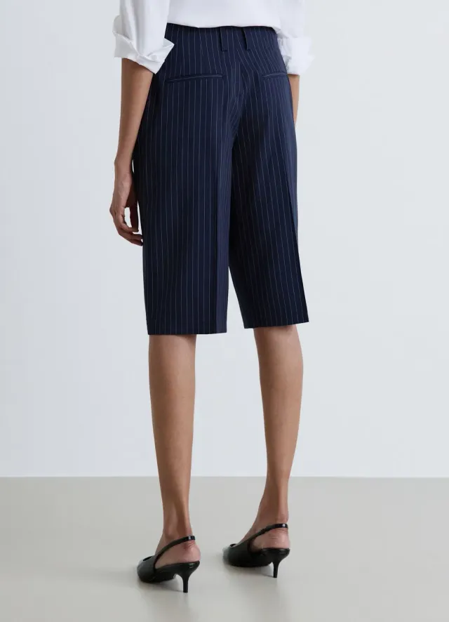 Calliope bermuda femme tailleur rayé genou