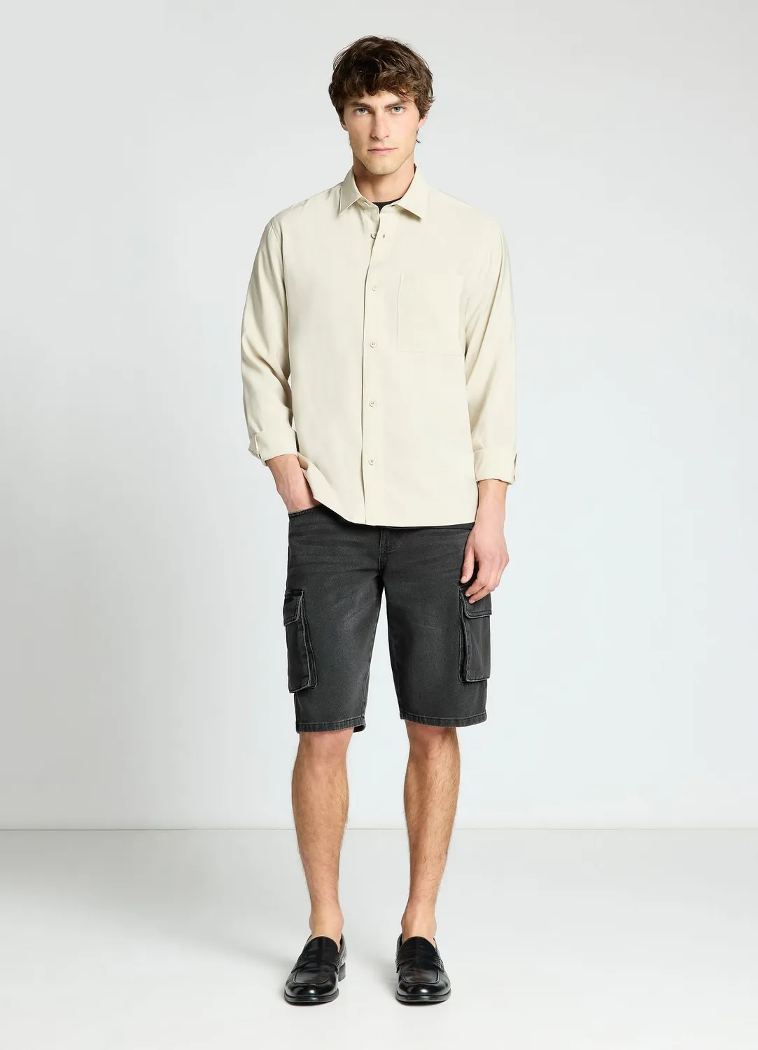 Calliope bermuda homme jean cargo regular poches