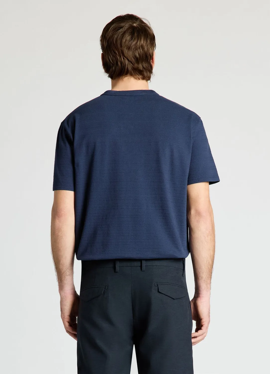 Calliope t-shirt homme col henley micro-rayé