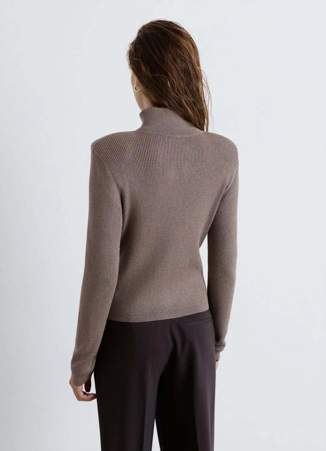 Calliope cardigan zippé femme côtes col montant