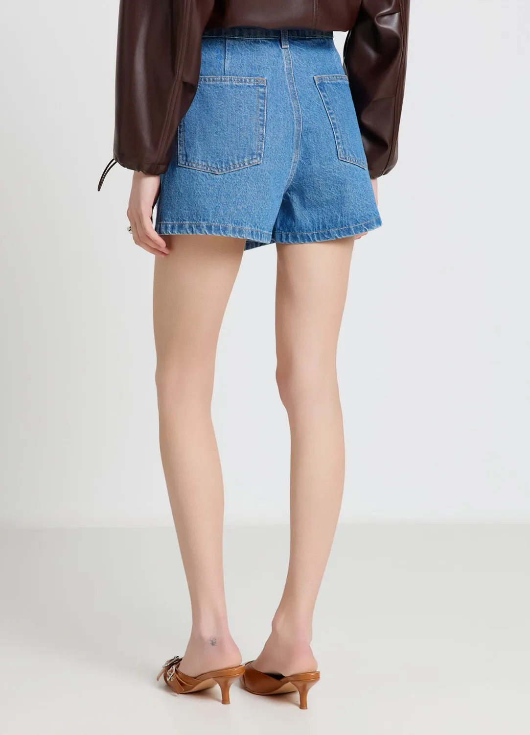 Calliope Jupe-Short Denim Femme Poches Bouton