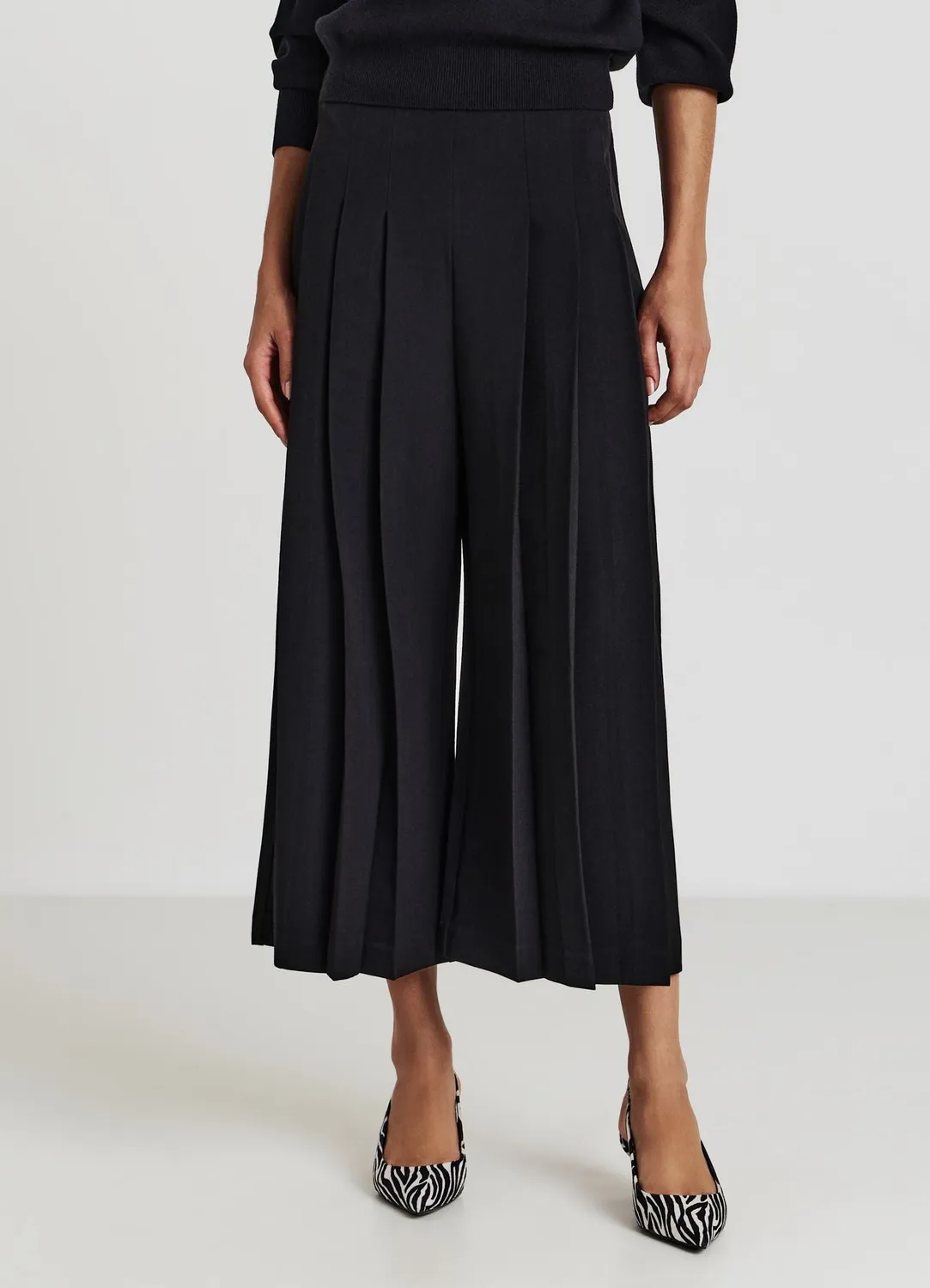 Calliope pantalon culotte femme plissé taille haute XS