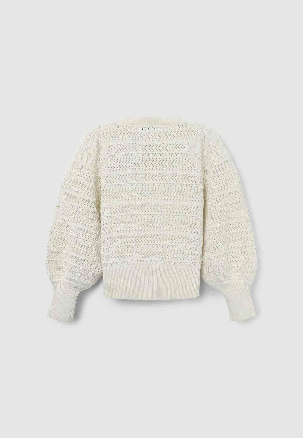 Calliope pull perles femme col rond coton