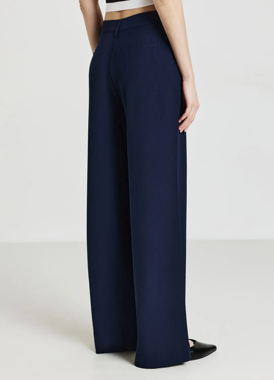 Calliope pantalon palazzo taille haute bureau