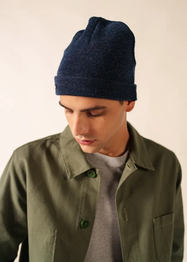Saint James de quart bonnet laine bleu chine chaud
