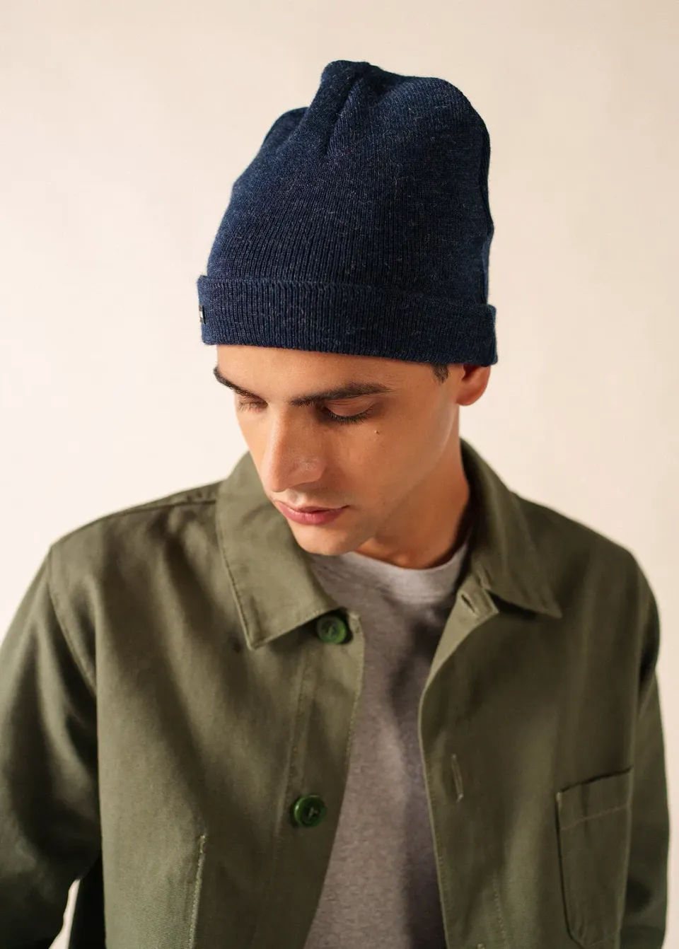 Saint James de quart bonnet laine bleu chine chaud