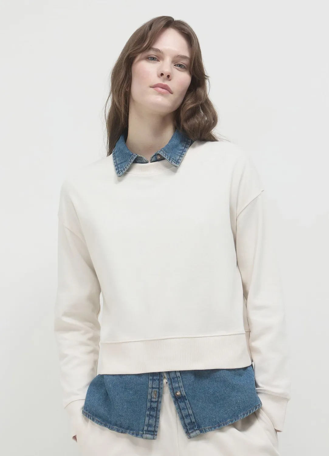 Calliope sweat col rond basic femme coton
