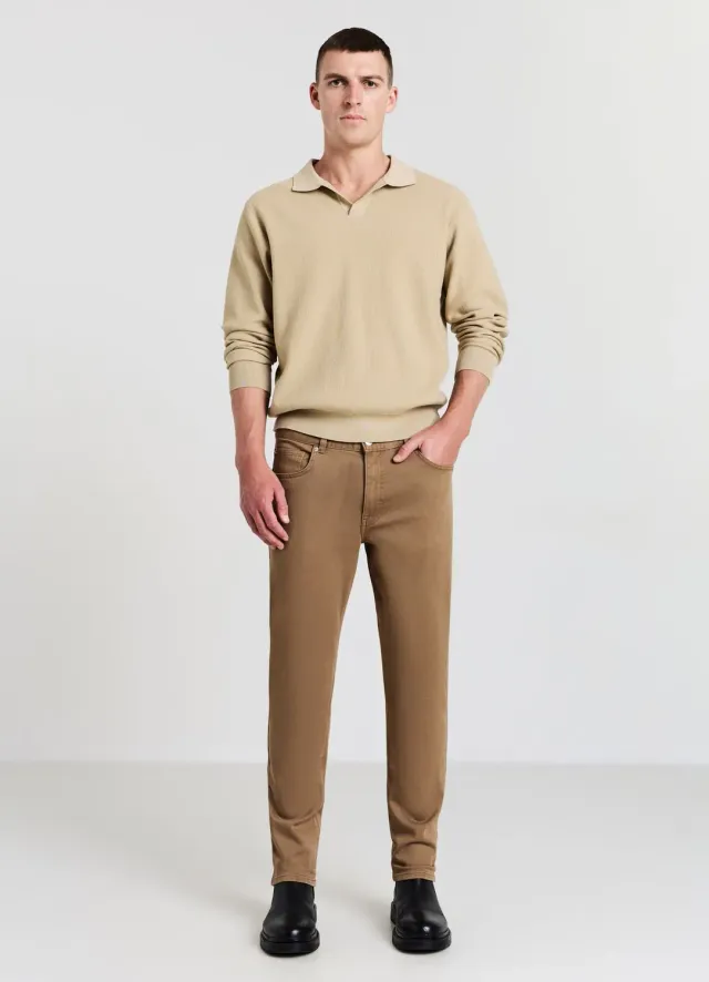 Calliope pantalon homme uni 5 poches coupe droite