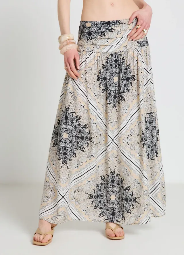 Calliope jupe longue femme évasée imprimé bandana