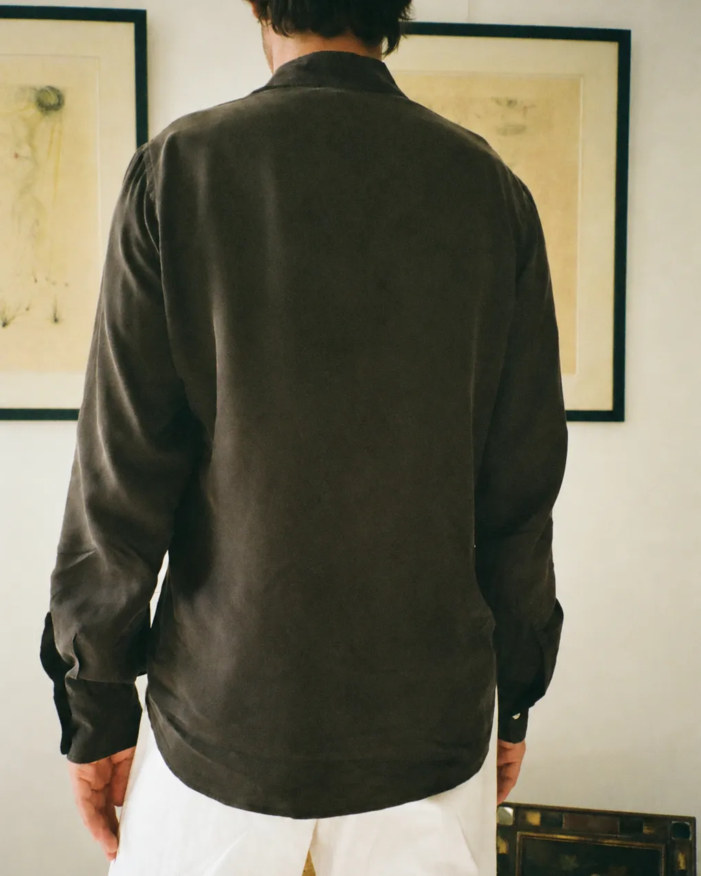 Erevan Camargue chemise viscose marron soirée