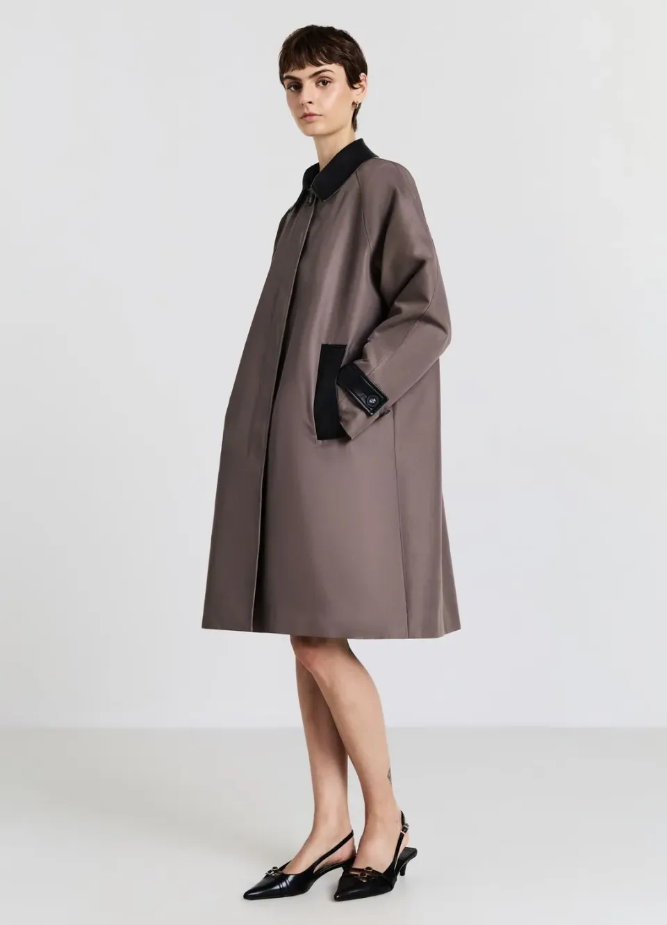 Calliope trench femme droit col contraste