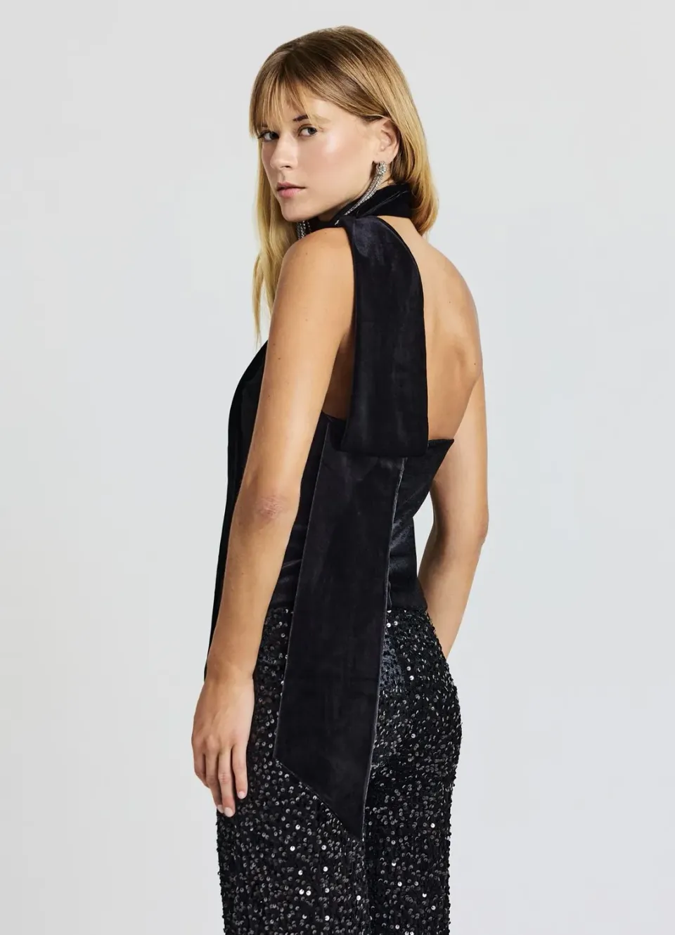 Calliope top écharpe femme chenille uni soirée