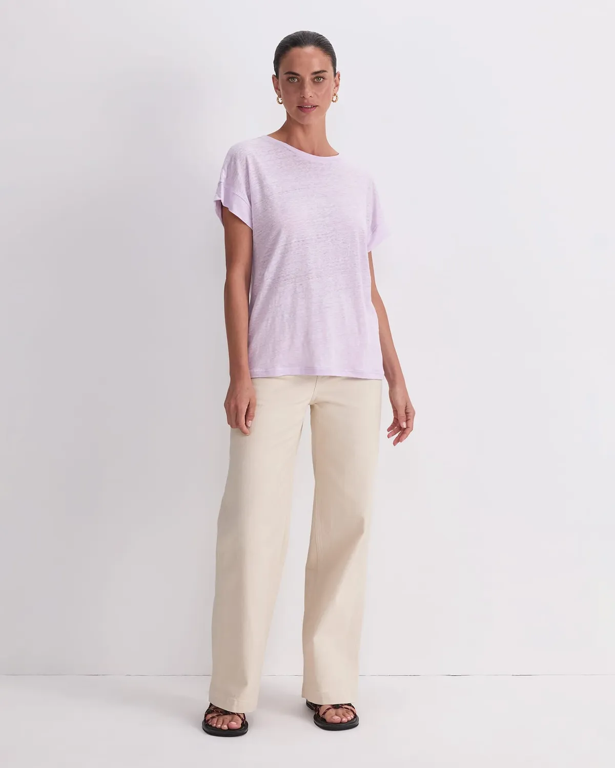 Sportscraft Tonia t-shirt lin col rond femme