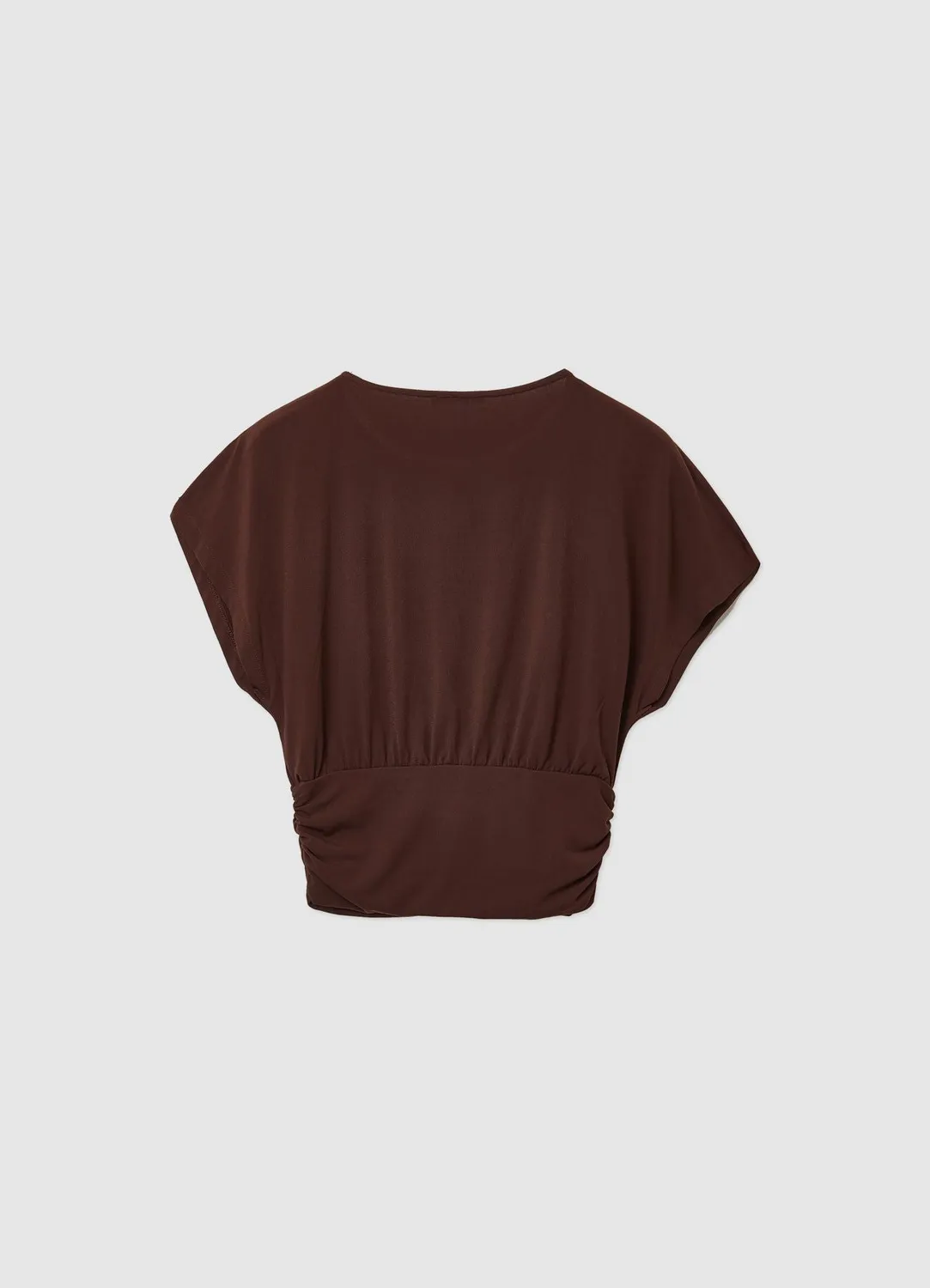 Calliope T-shirt ruché fleur t-shirt uni femme soirée