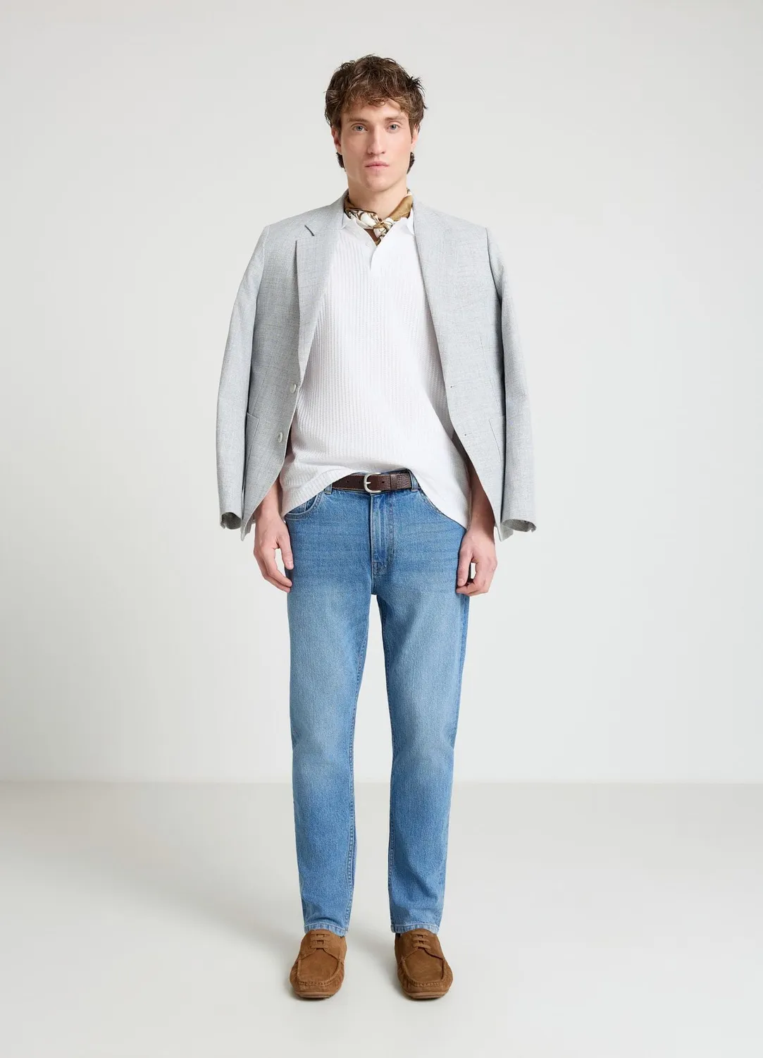 Calliope Slim Jean homme 5 poches délavé