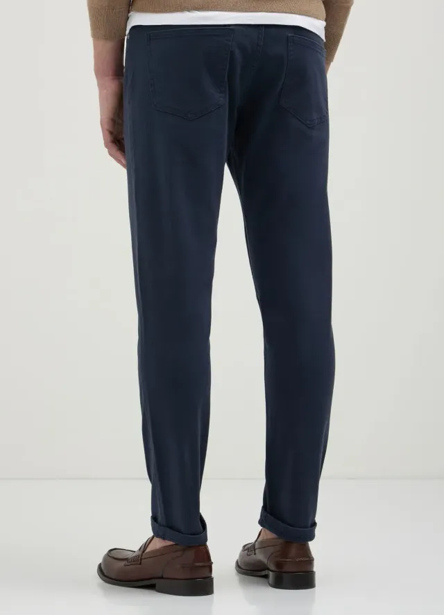 Calliope 5 poches slim pantalon homme coton uni