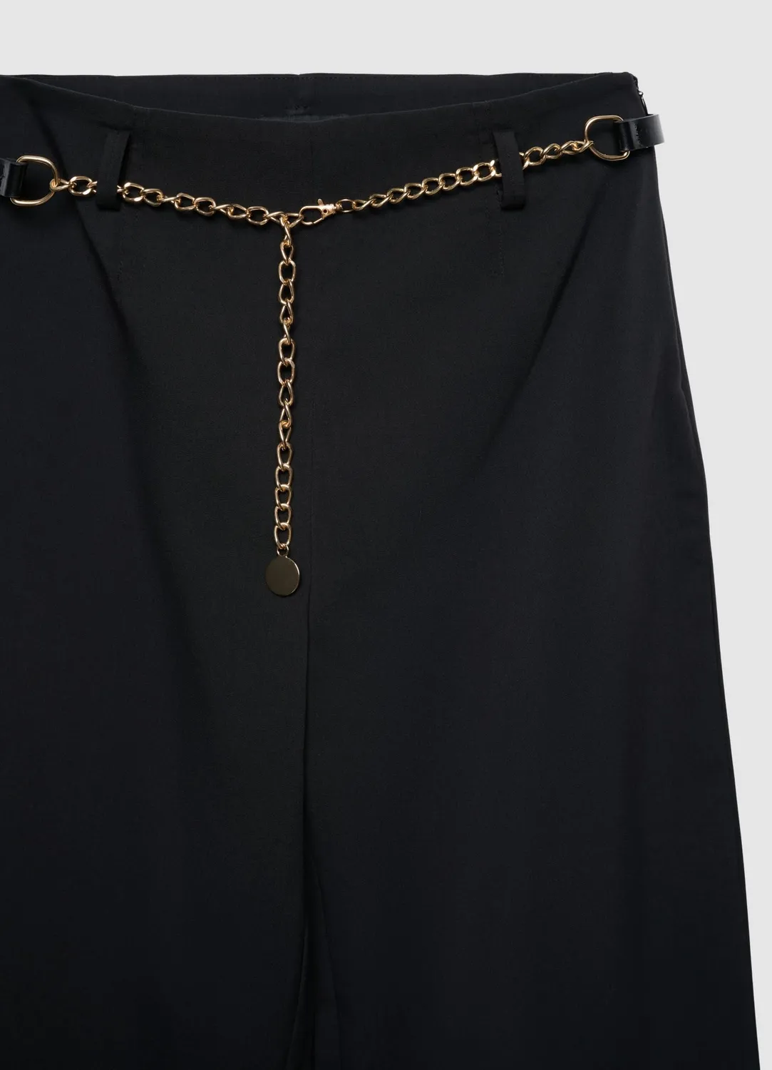 Calliope Pantalon Palazzo Femme Ceinture Chaîne Uni