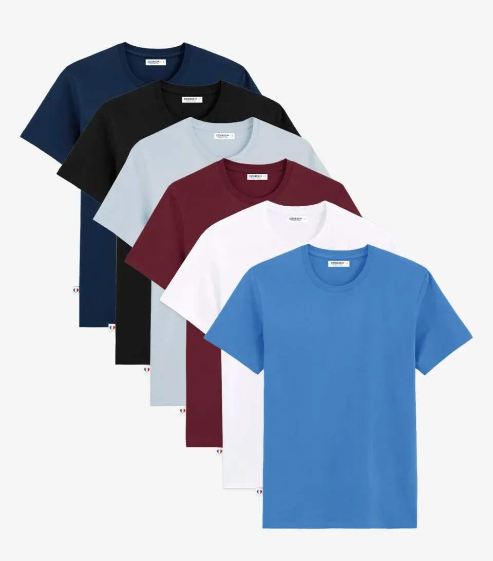 Cocorico Signature t-shirt homme lot 6 coton