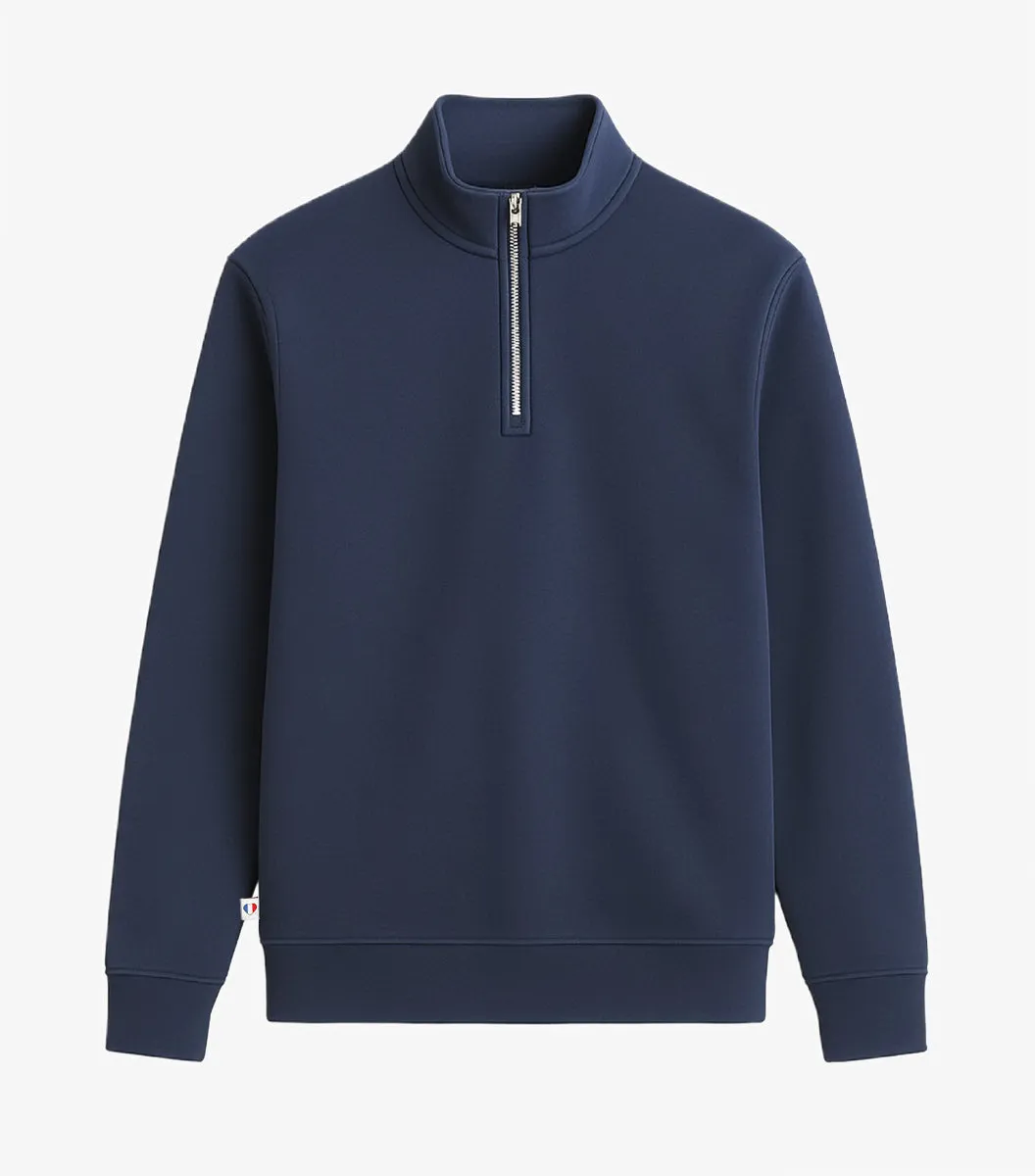 Cocorico Intemporel Sweat Camionneur Femme Marine Molleton