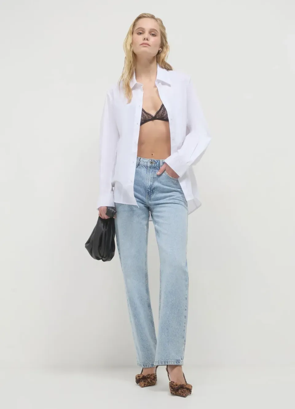 Calliope jean straight femme à revers coupe regular