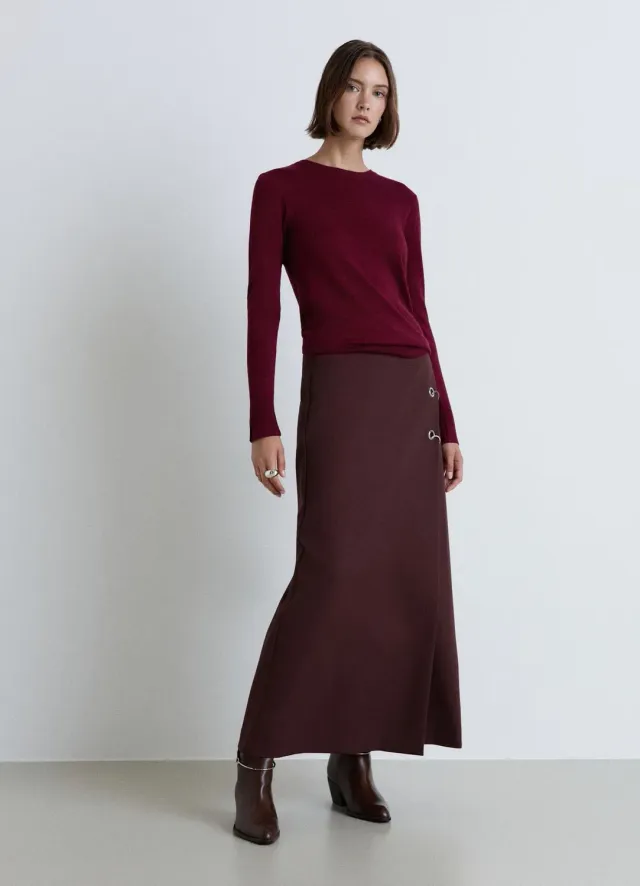 Calliope Circle jupe midi femme œillets taille haute