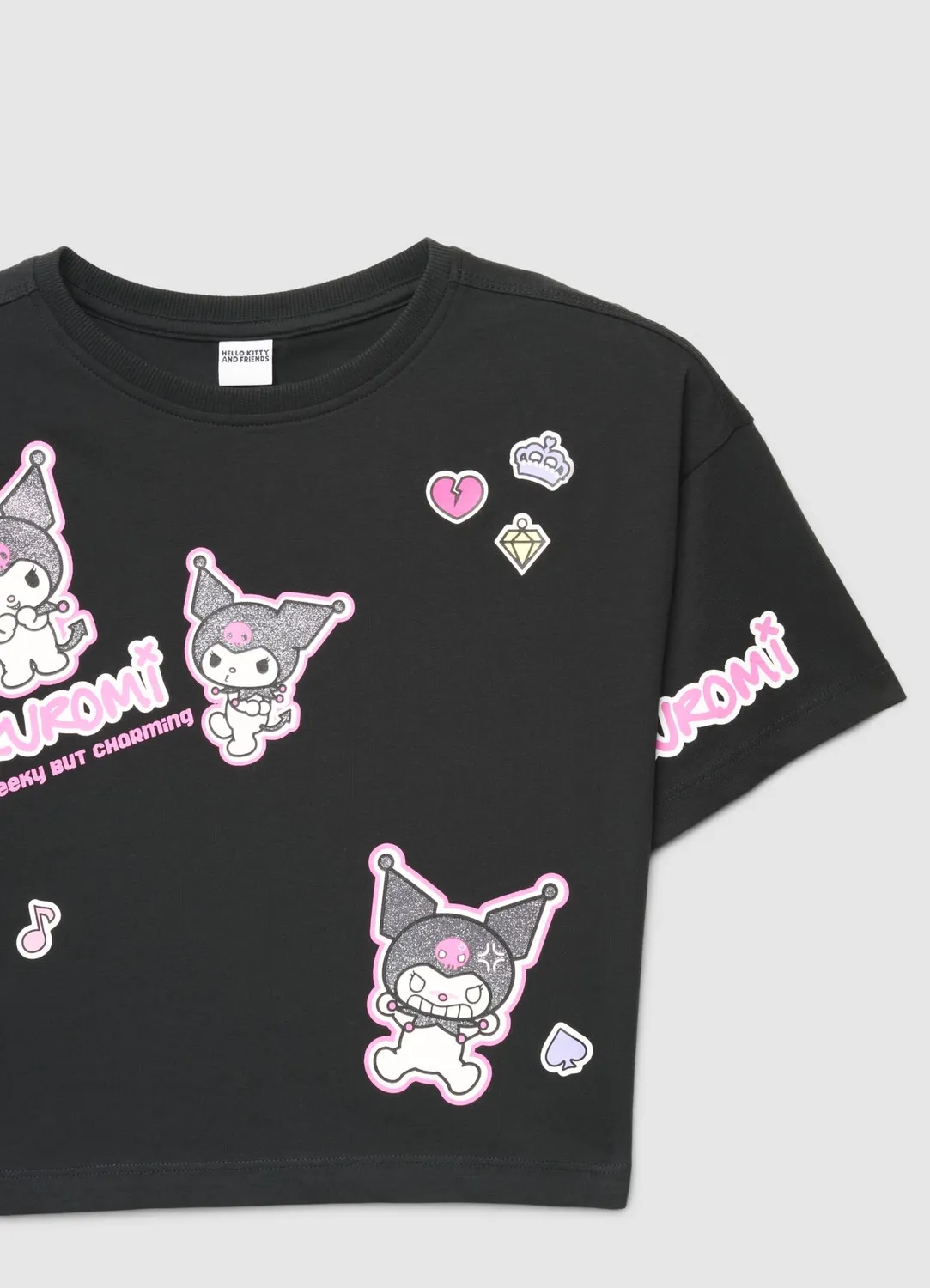Calliope Kuromi t-shirt imprimé manches courtes fille
