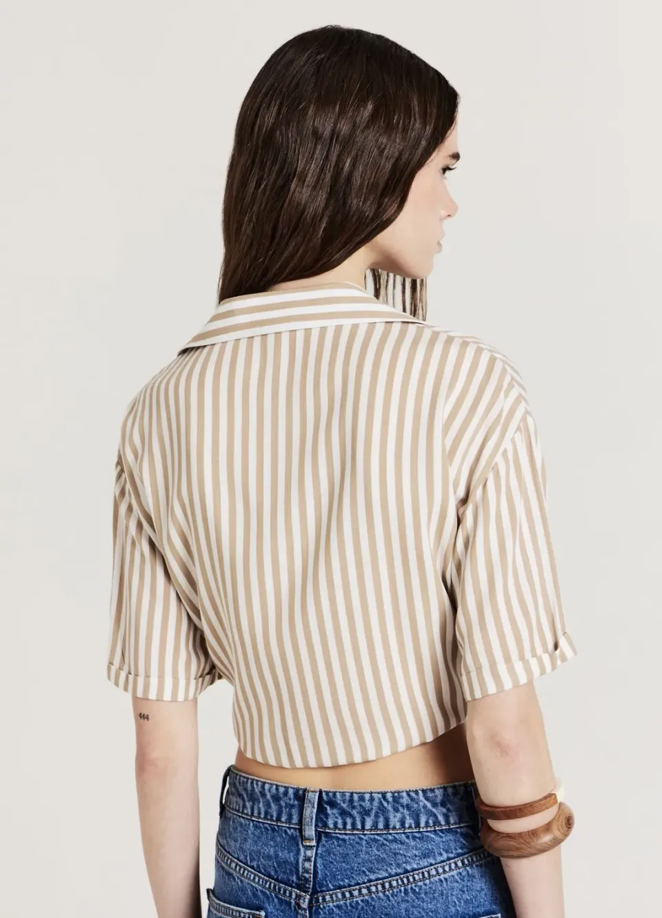 Calliope chemise rayée à nœud femme manches courtes