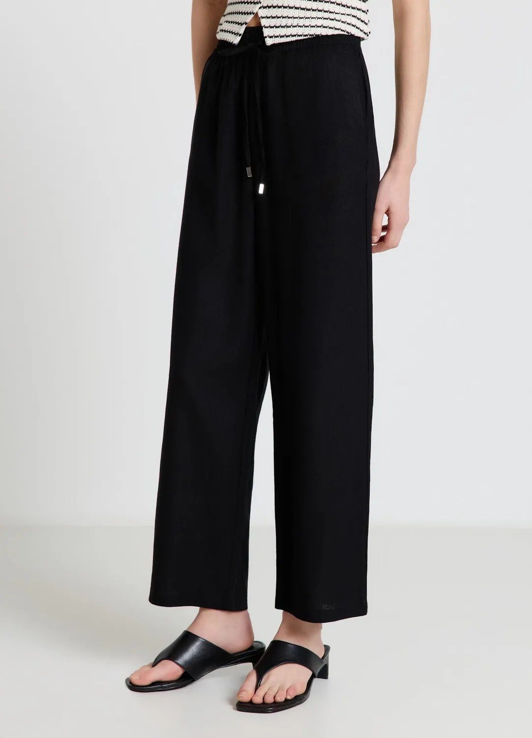 Calliope pantalon jogger lin femme taille haute