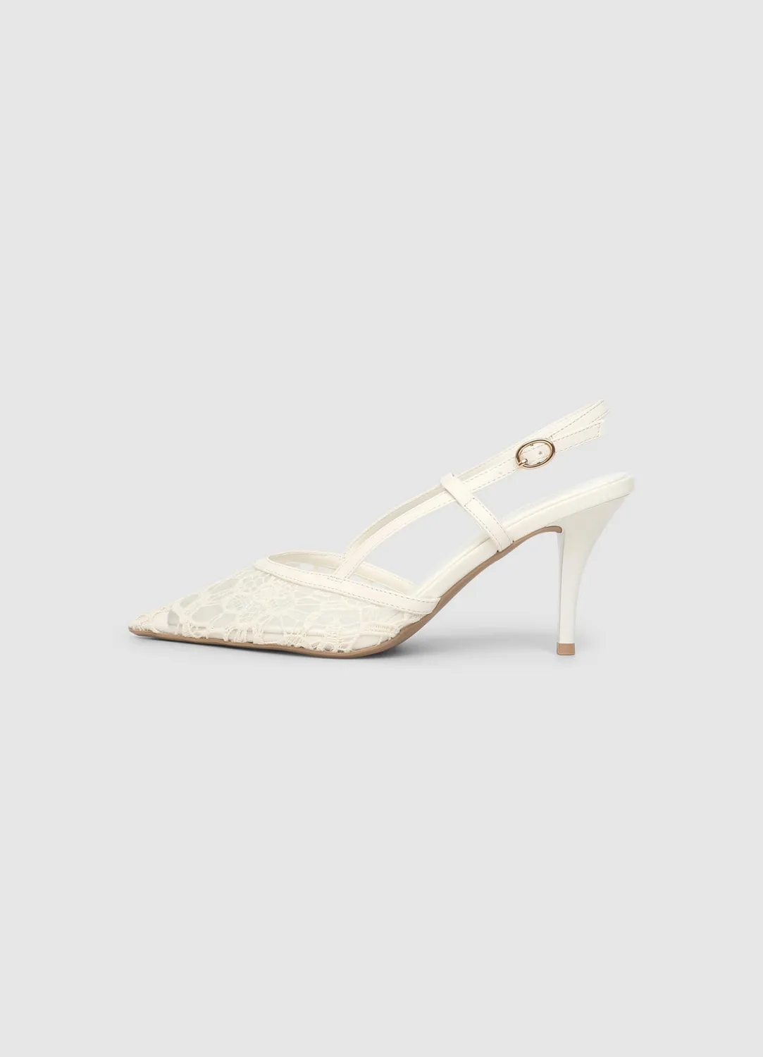 Calliope Slingback a punta in pizzo escarpins dentelle 8 cm