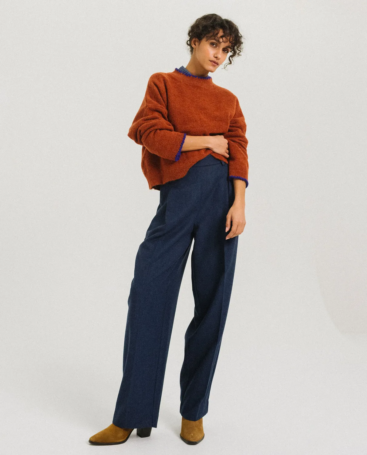 Tinsels Flavien pull Brownie tricot duveteux