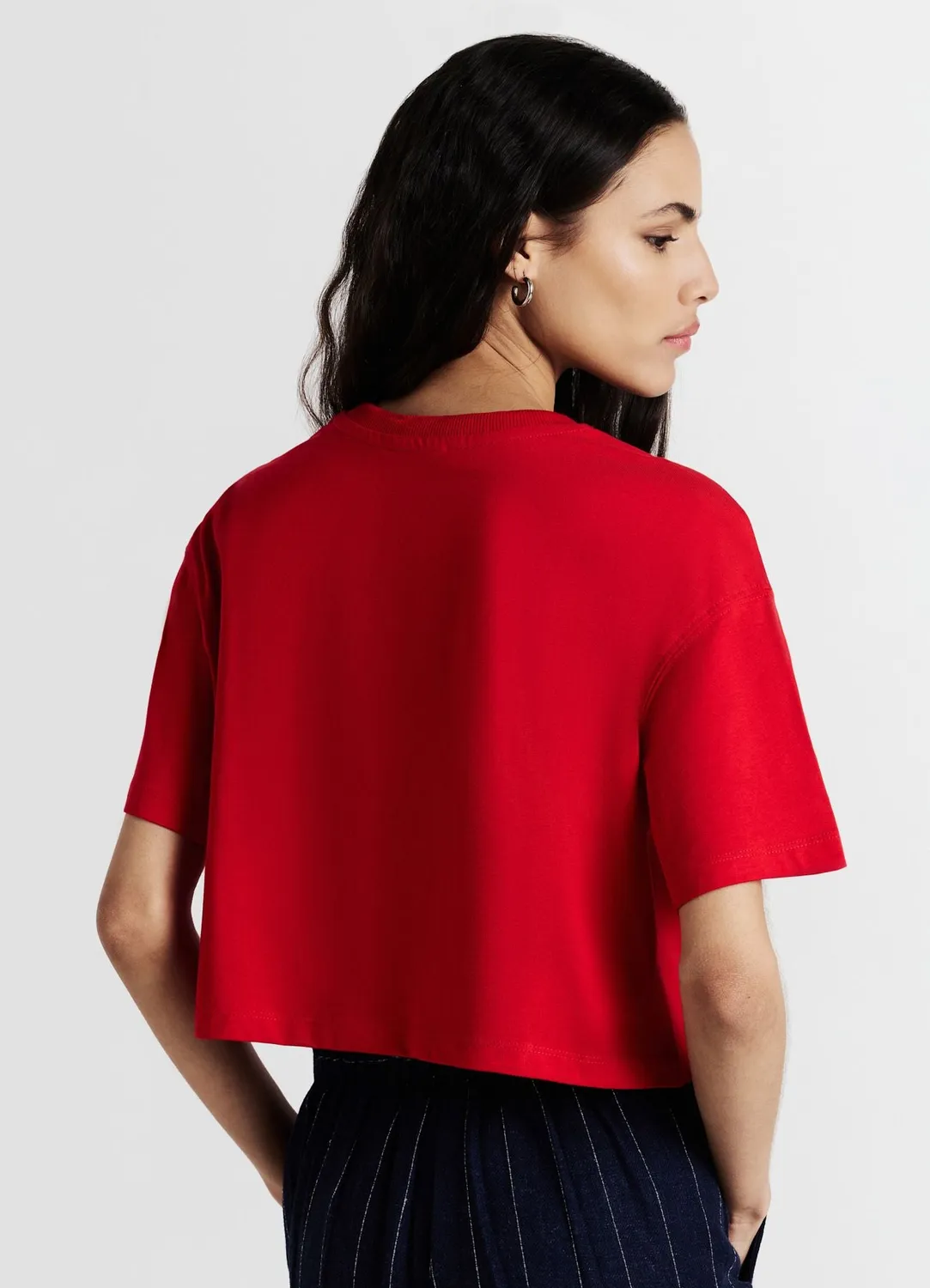 Calliope t-shirt crop femme coton uni