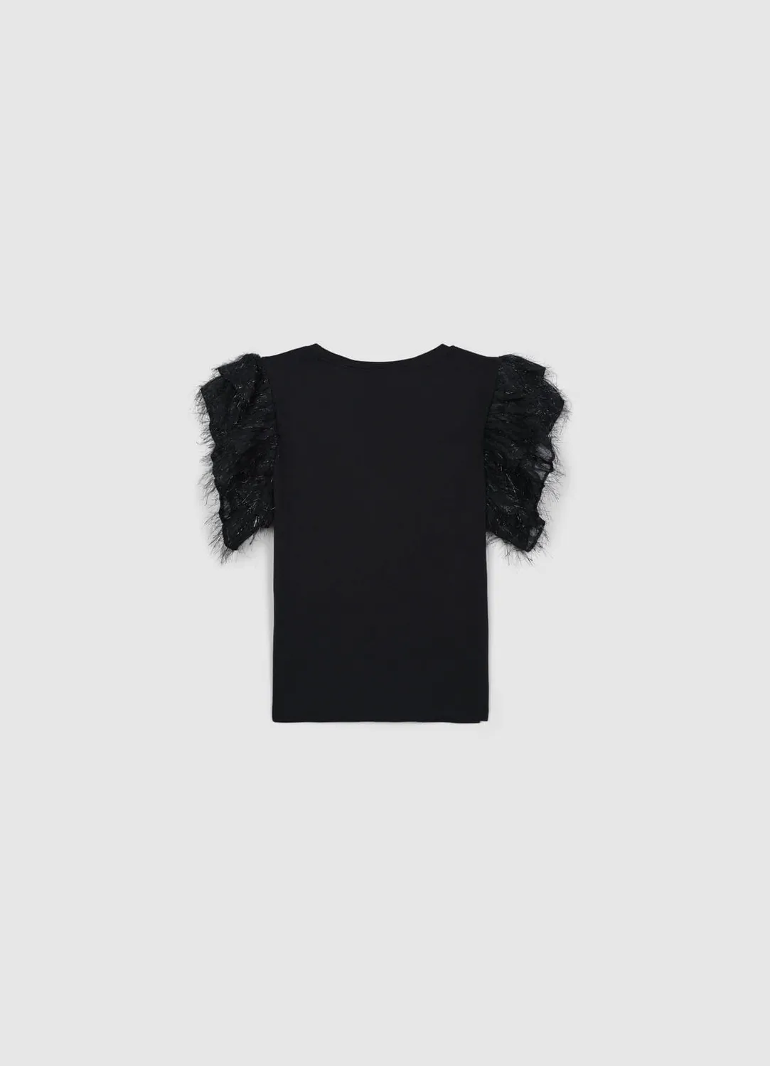 Calliope t-shirt volants col rond femme coton
