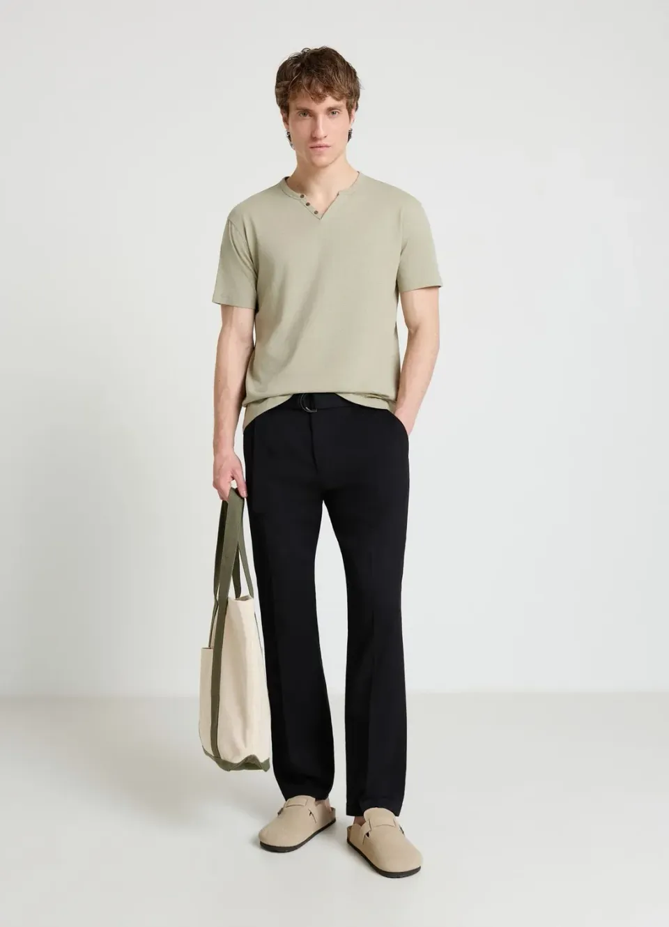 Calliope T-shirt serafino uni homme effet flammé
