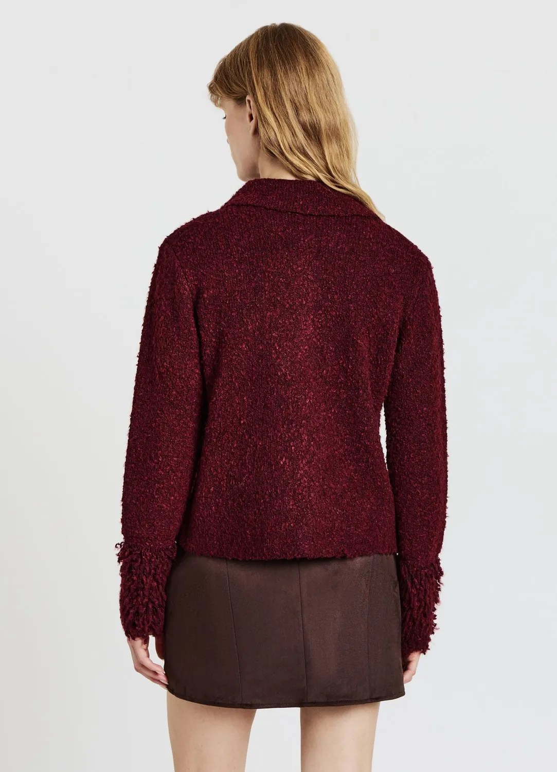 Calliope cardigan bouclé gilet femme boutons