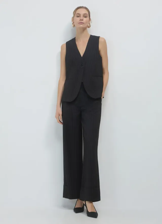 Calliope gilet rayé femme boutonnage haut