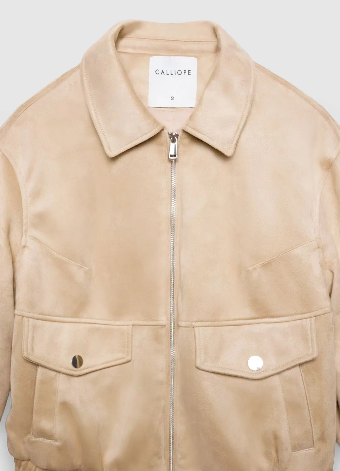 Calliope bomber femme effet suédine col chemise