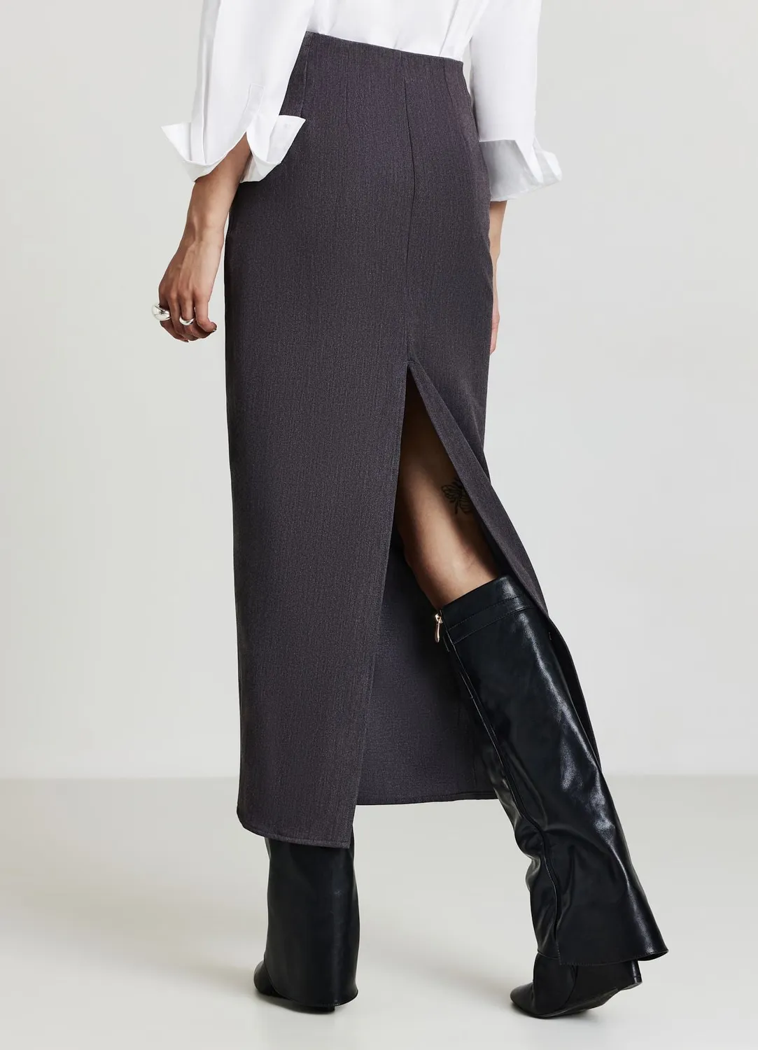 Calliope jupe longue femme taille haute fendue