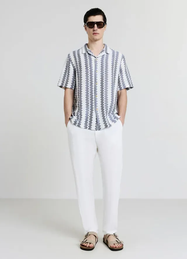 Calliope Croquet chemise homme rayée manches courtes