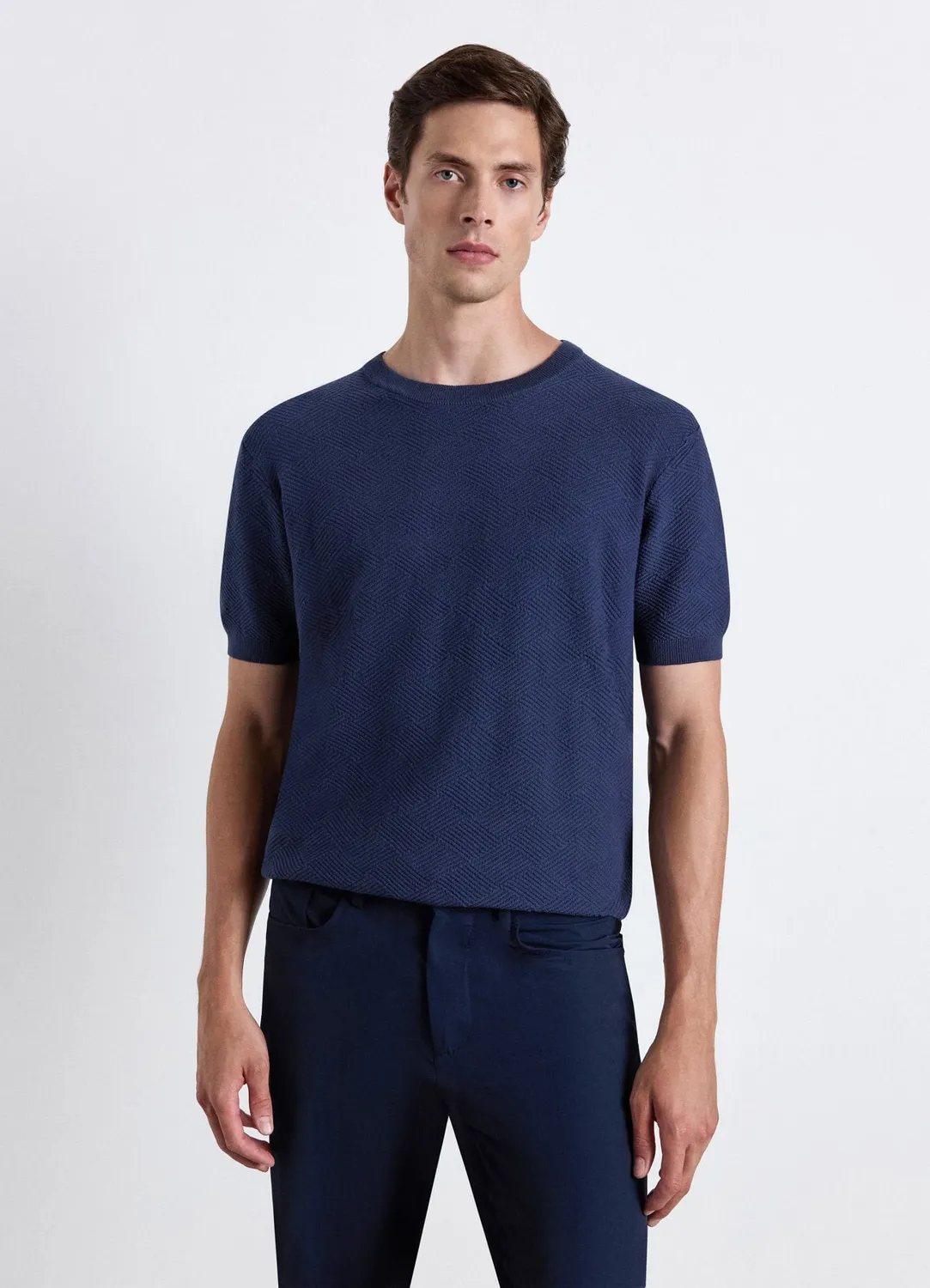 Calliope t-shirt jacquard homme col rond