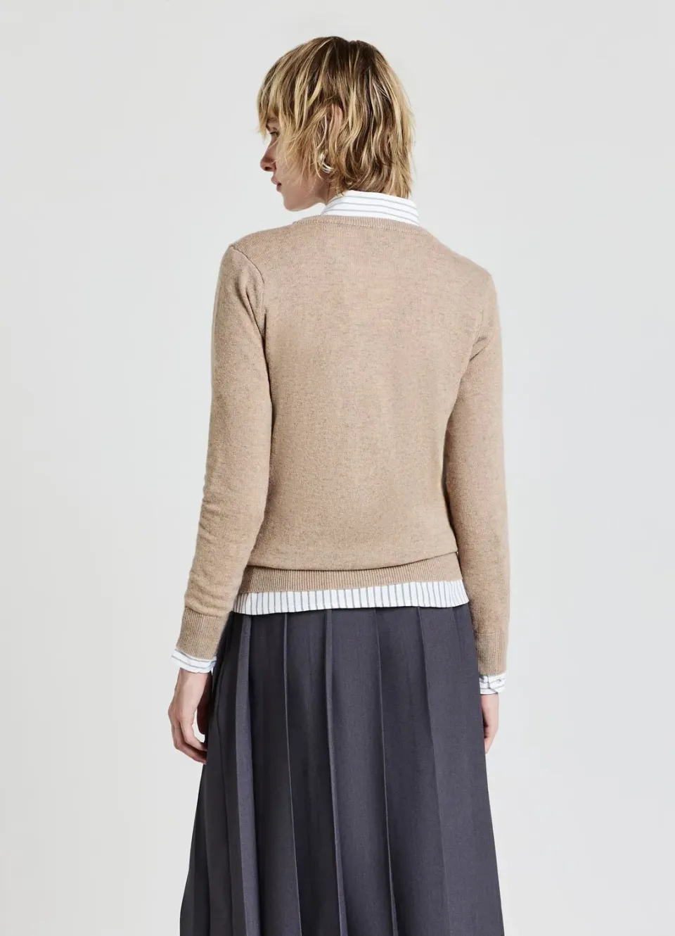 Calliope pull col rond uni femme maille fine