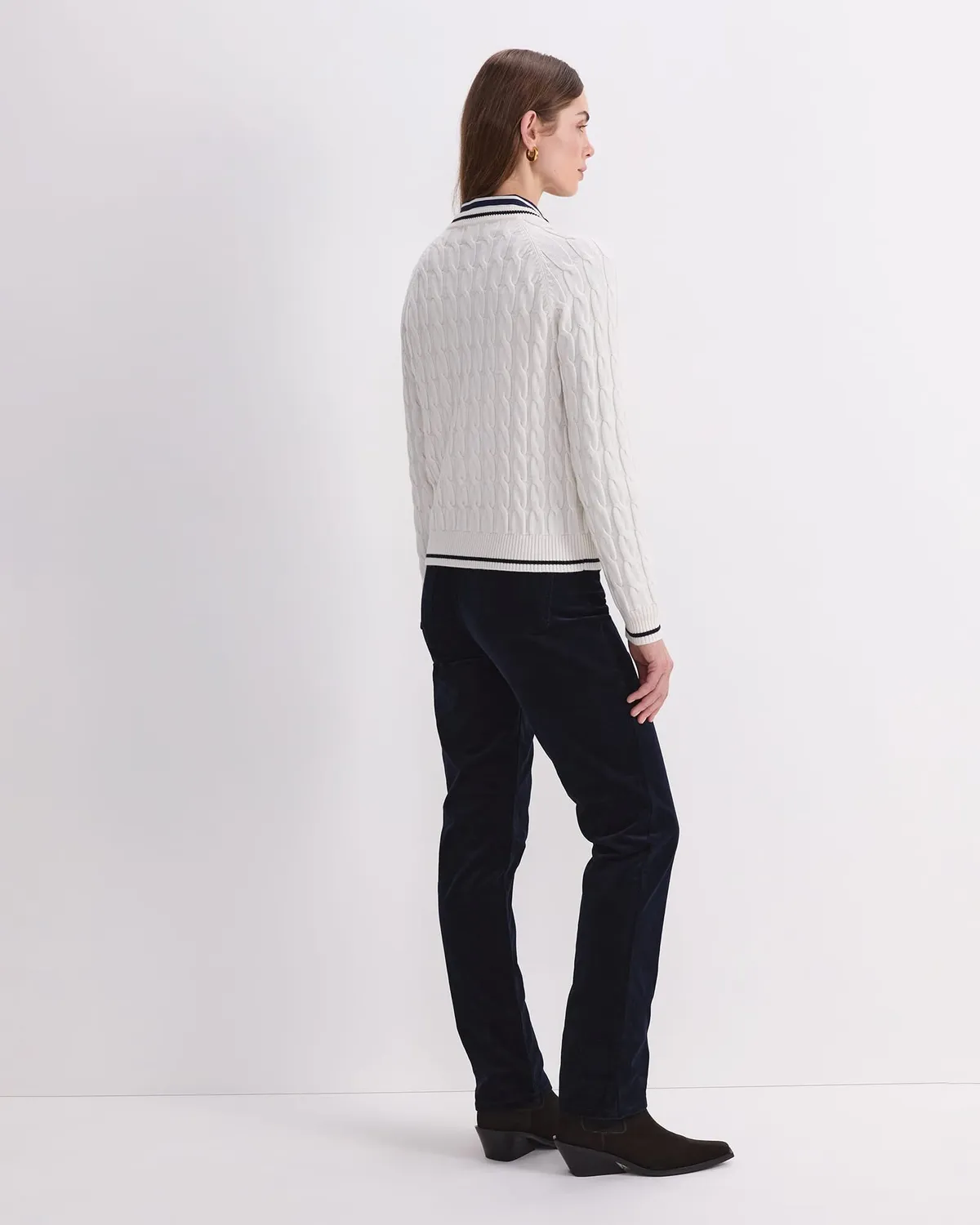 SportsCraft Merino Cable cardigan laine boutonné femme