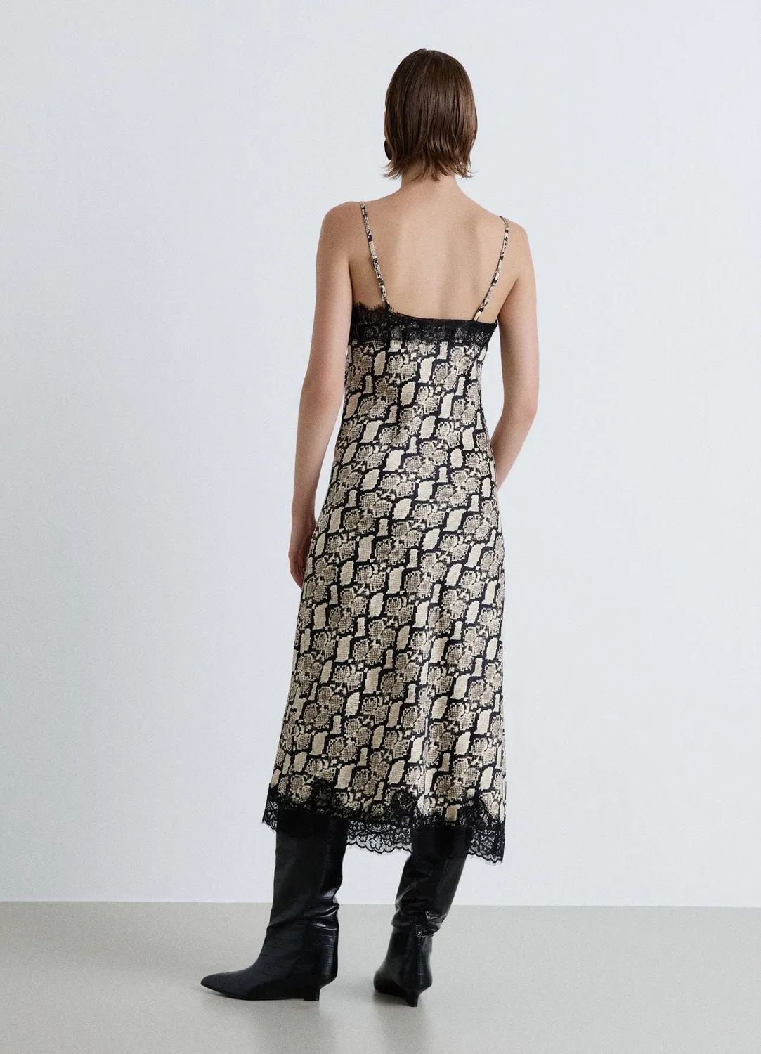 Calliope robe nuisette femme imprimé animalier dentelle