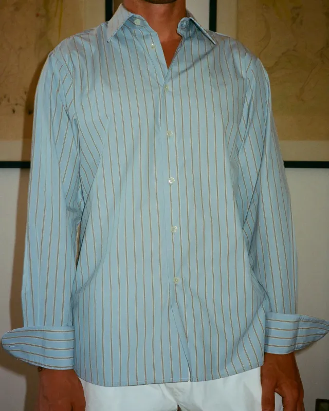 Erevan Elton Chambray Bleu chemise chambray homme