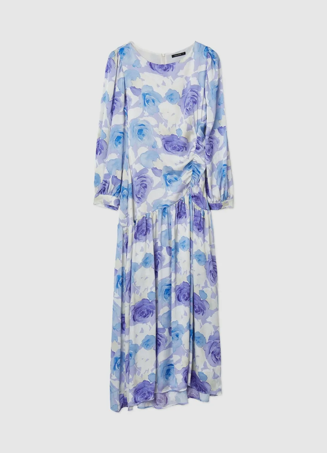 Calliope Atelier Robe longue femme fleurie satinée