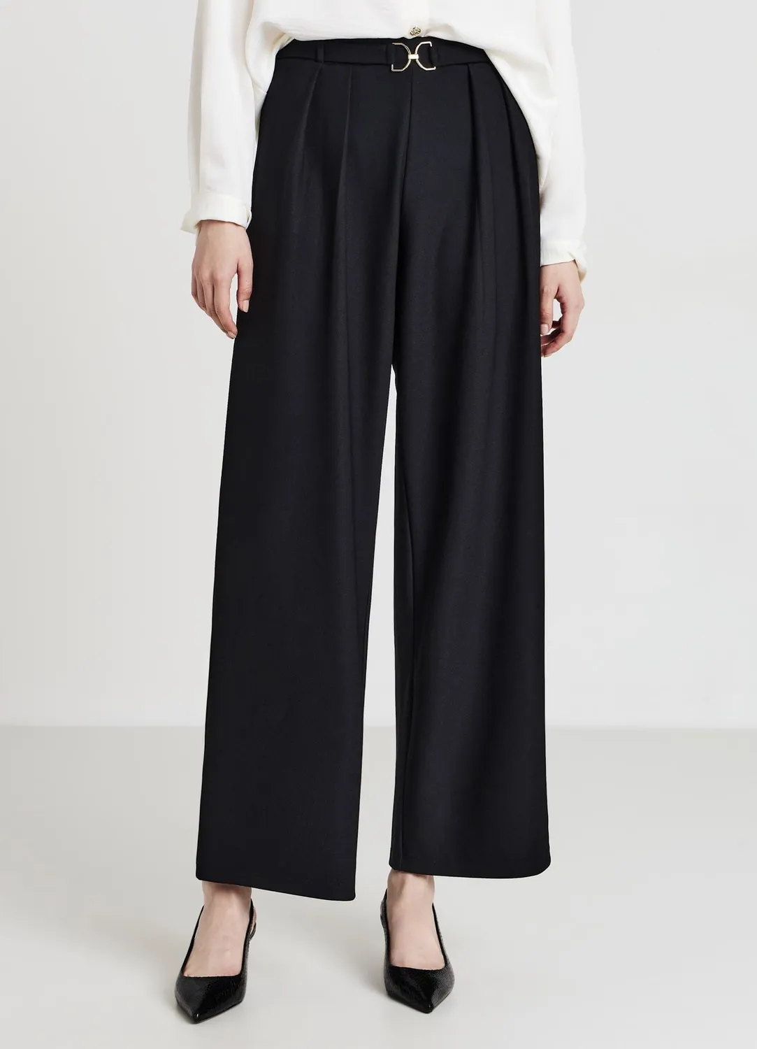 Calliope pantalon palazzo femme ceinture déco