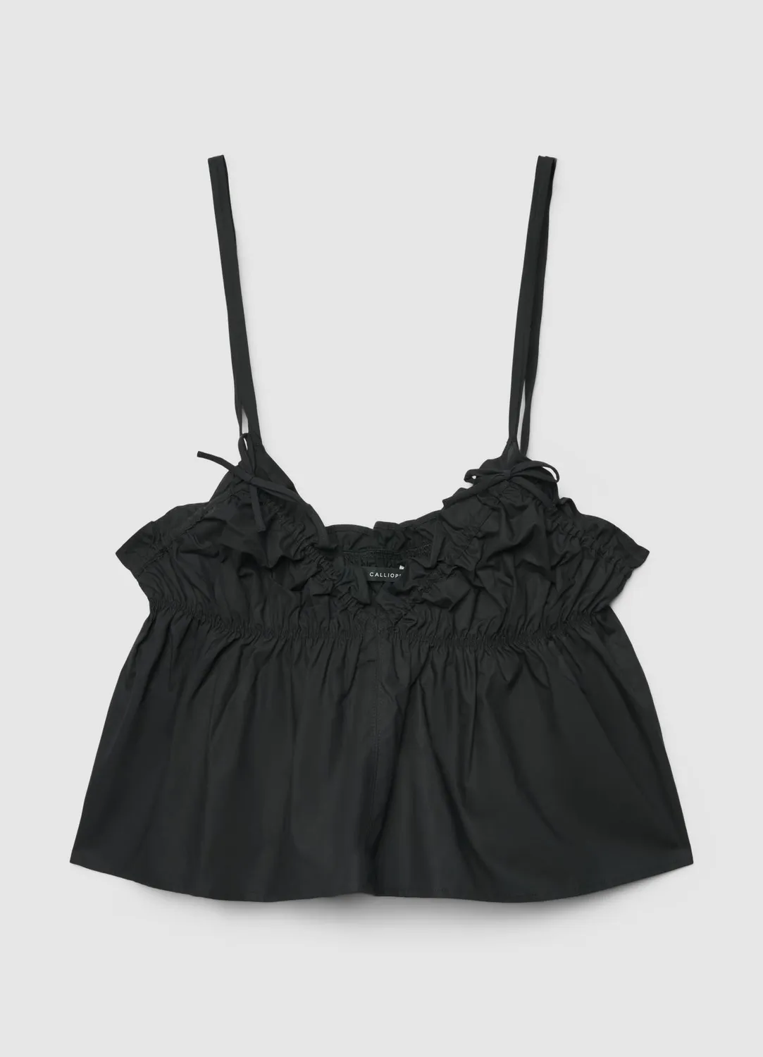 Calliope top col V femme S volant nœuds