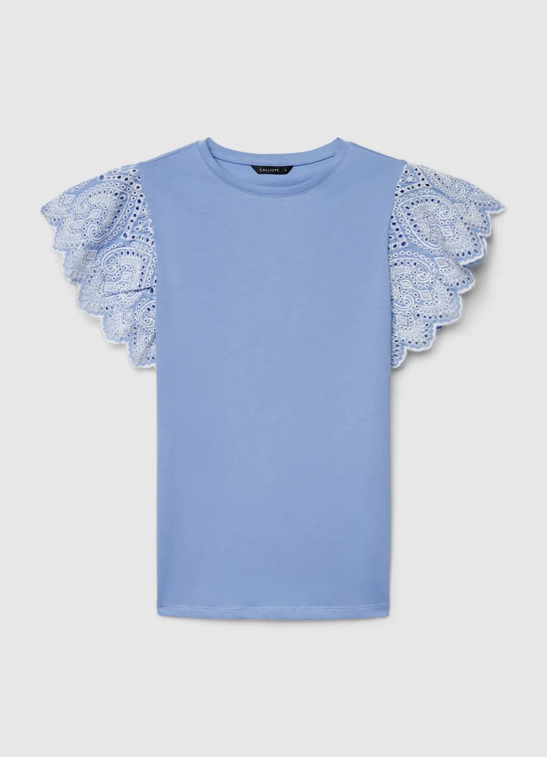 Calliope T-shirt volants broderie anglaise femme coton