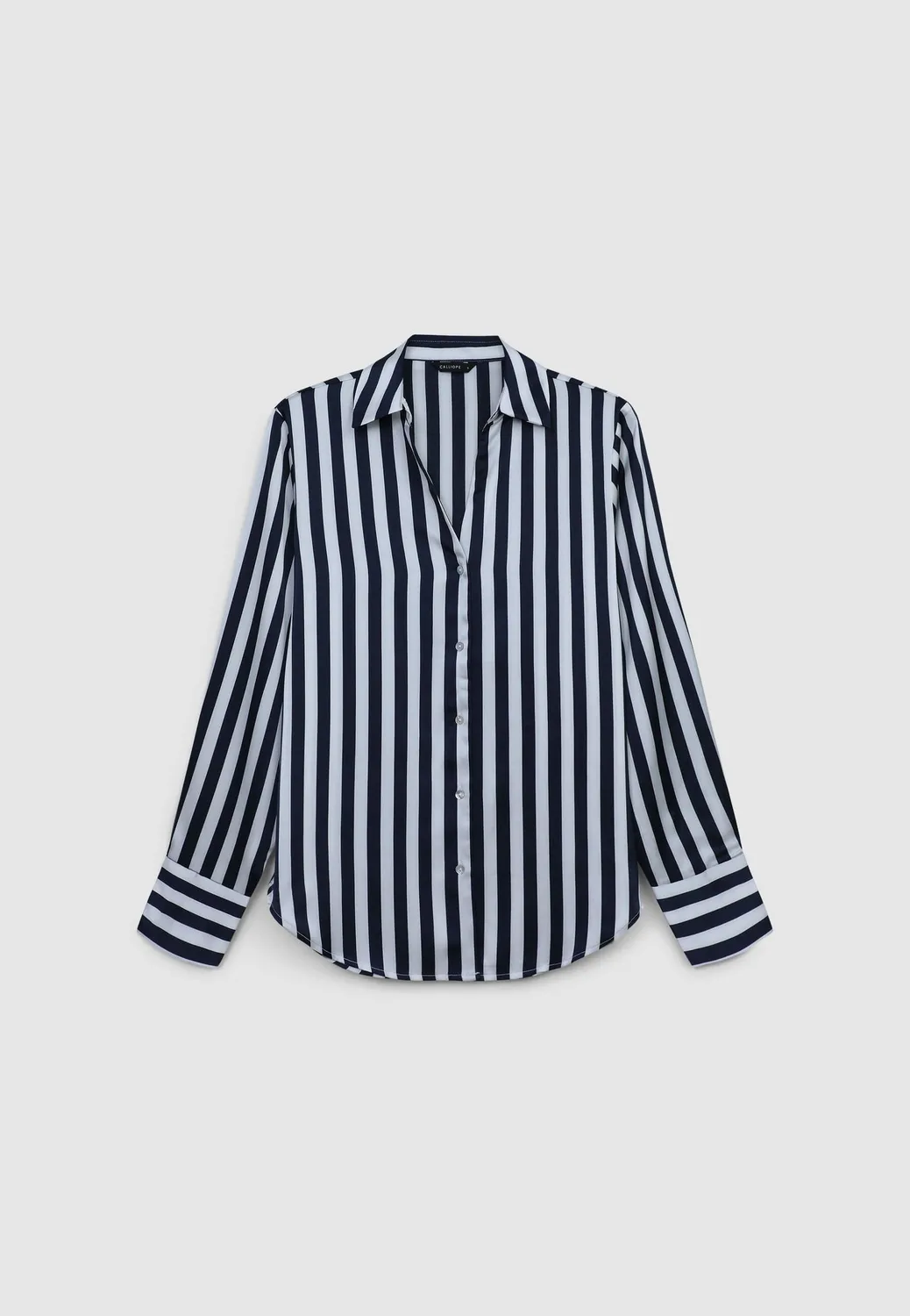 Calliope chemise satinée rayée femme manches longues